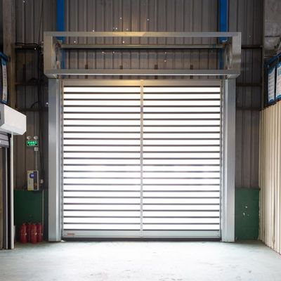Panel Putih 304 Baja Rinsing Otomatis Roller Shutter Pintu Untuk Industri Farmasi